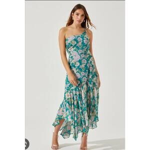 ASTR THE LABEL Emmylou Dress floral in Green & Purple Floral